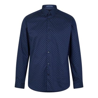 Front - Ted Baker Mens Geometric Slim Formal Shirt