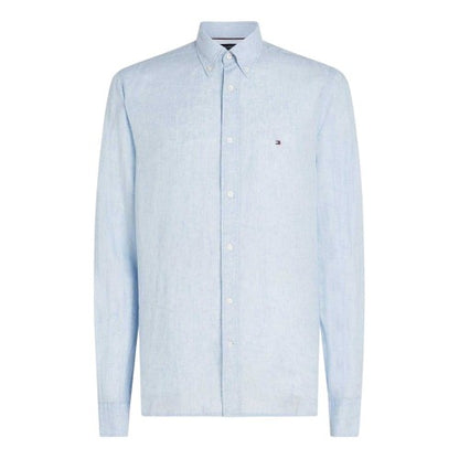 Front - Tommy Hilfiger Mens Linen Regular Long-Sleeved Shirt
