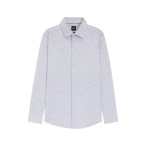 Front - Boss Mens Micro-Dot Regular Long-Sleeved Shirt