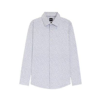 Front - Boss Mens Micro-Dot Regular Long-Sleeved Shirt