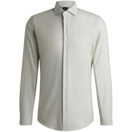 Front - Boss Mens Plain Regular Long-Sleeved Formal Shirt