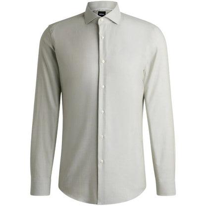 Front - Boss Mens Plain Regular Long-Sleeved Formal Shirt