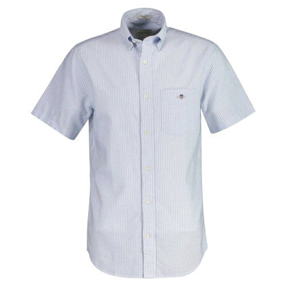Front - Gant Mens Stripe Short-Sleeved Button-Down Shirt