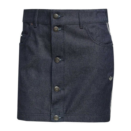 Front - Adidas Womens/Ladies 3 Stripes Cotton Mini Skirt