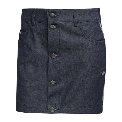 Front - Adidas Womens/Ladies 3 Stripes Cotton Mini Skirt