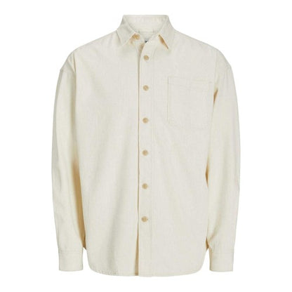 Front - Jack And Jones Mens Plain Denim Collared Long-Sleeved Shirt