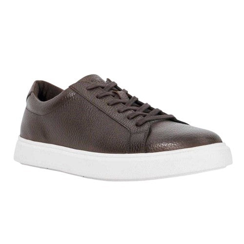 Front - Dune London Mens Tais Leather Flat Trainers