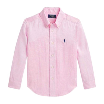 Front - Ralph Lauren Childrens/Kids Linen Long-Sleeved Shirt