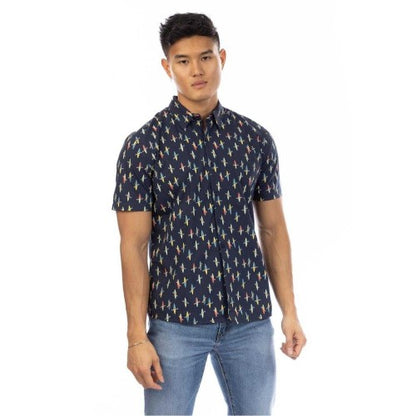 Front - Peter Werth Mens Inman Button Detail Shirt