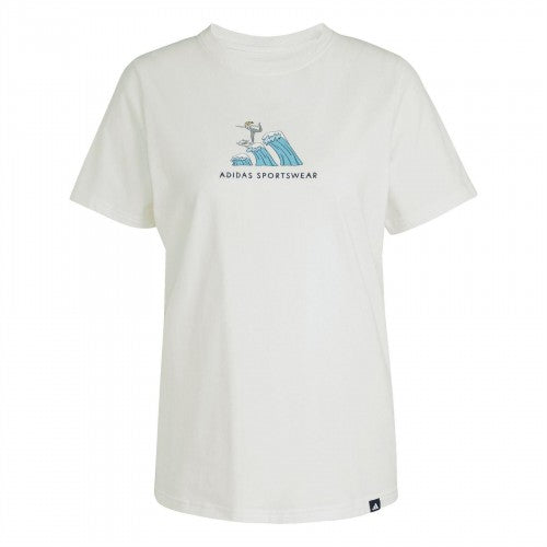Front - Adidas Womens/Ladies Doodle Surf T-Shirt