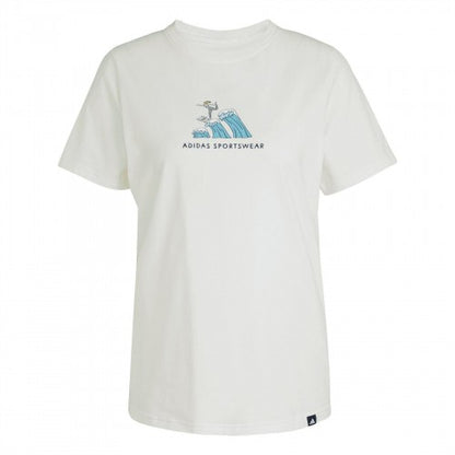 Front - Adidas Womens/Ladies Doodle Surf T-Shirt