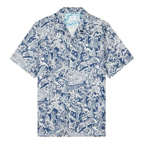 Front - Paul Smith Mens Floral Regular Short-Sleeved Shirt