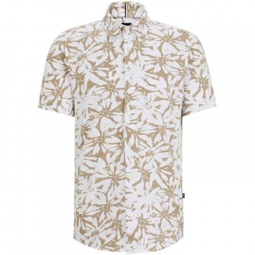 Front - Boss Mens Floral Short-Sleeved Shirt