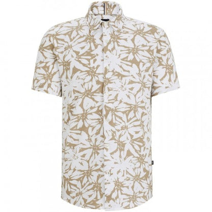 Front - Boss Mens Floral Short-Sleeved Shirt