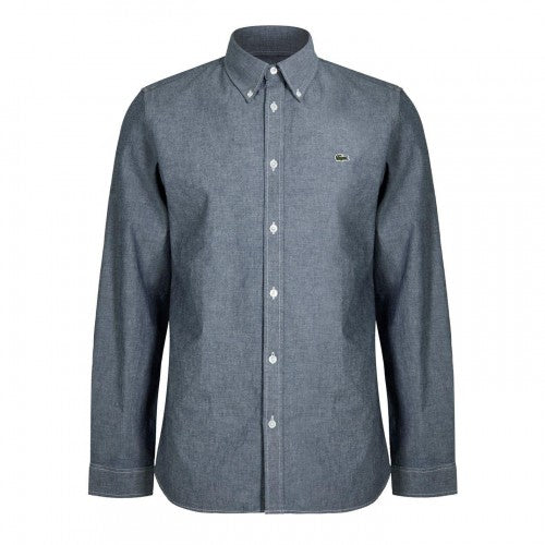 Front - Lacoste Mens Denim Long-Sleeved Shirt