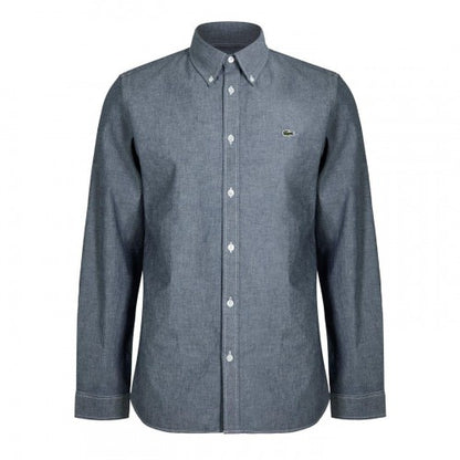 Front - Lacoste Mens Denim Long-Sleeved Shirt