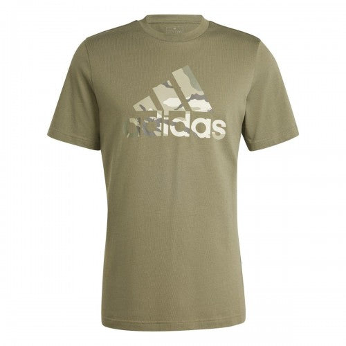 Front - Adidas Mens Camo Logo Cotton Jersey Sport T-Shirt