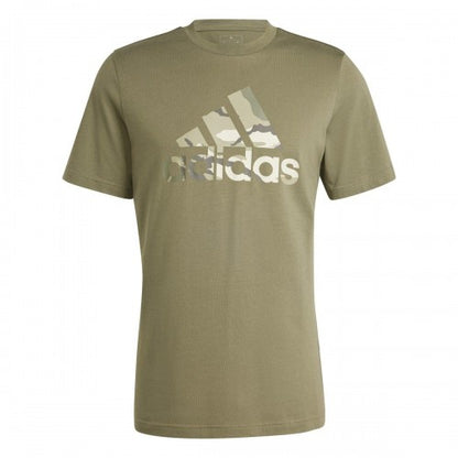 Front - Adidas Mens Camo Logo Cotton Jersey Sport T-Shirt