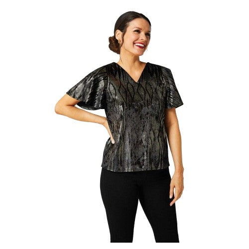 Front - Biba Womens/Ladies Velvet Relaxed Fit Top