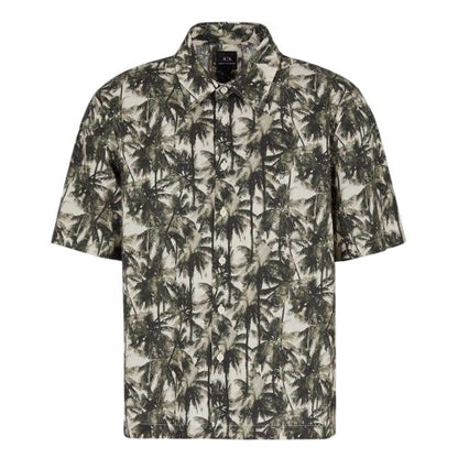 Front - Armani Exchange Mens Palm Regular Short-Sleeved Shirt