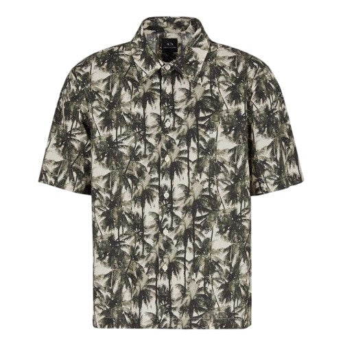 Front - Armani Exchange Mens Palm Regular Short-Sleeved Shirt