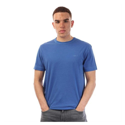 Front - Gant Mens Faded Crew Neck T-Shirt