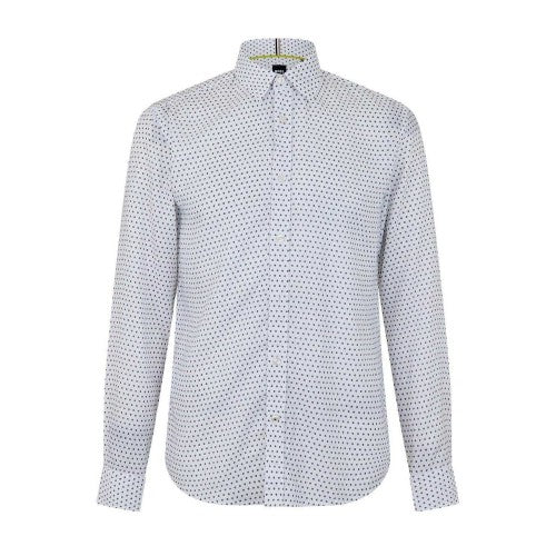 Front - Boss Mens Polka Dot Regular Long-Sleeved Shirt