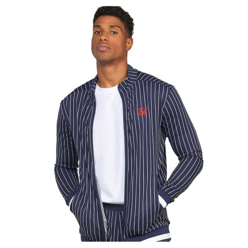Front - SikSilk Mens Mock Neck Raglan Long-Sleeved Athletic Track Top