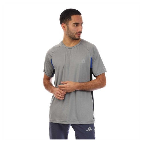 Front - Adidas Mens 3 Stripes Climacool Slim T-Shirt