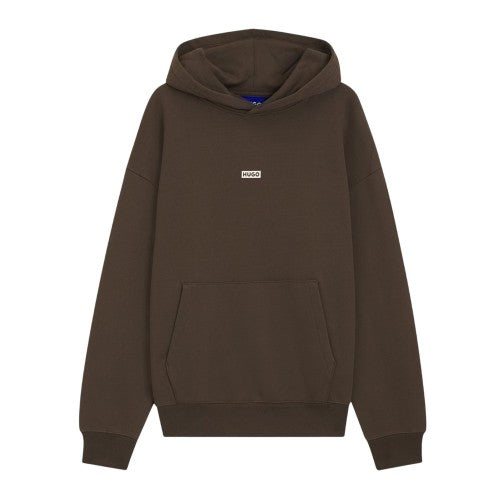 Front - Hugo Mens Logo Cotton Overhead Relaxed Fit Hoodie