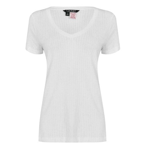 Front - Ralph Lauren Womens/Ladies Plain V Neck T-Shirt