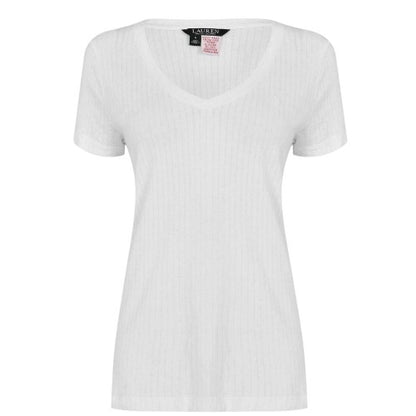 Front - Ralph Lauren Womens/Ladies Plain V Neck T-Shirt