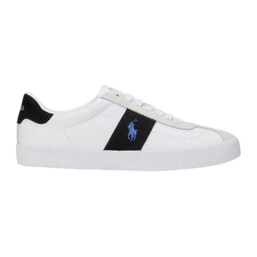 Front - Ralph Lauren Mens Court Vulc Leather Trainers
