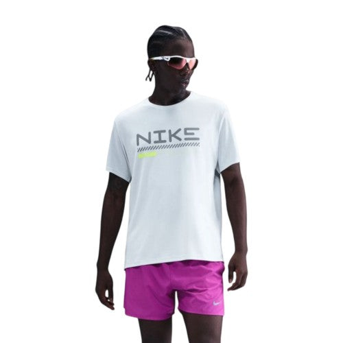 Front - Nike Mens Miler Crew Neck Short-Sleeved T-Shirt