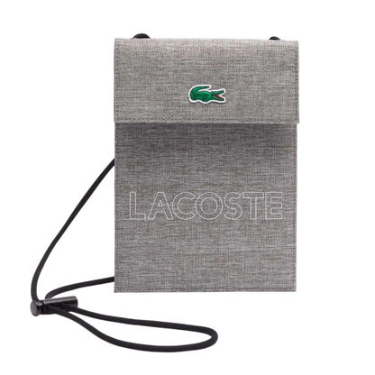 Front - Lacoste Neocroc Canvas Neck Pouch