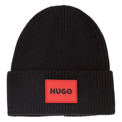 Front - Hugo Childrens/Kids Logo Ribbed Beanie