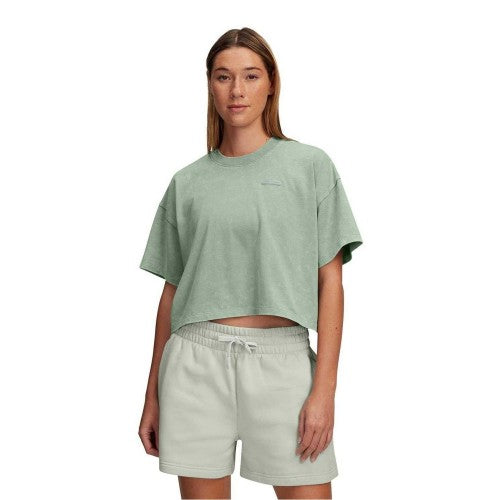 Front - Calvin Klein Womens/Ladies Wash Heavyweight Cropped T-Shirt