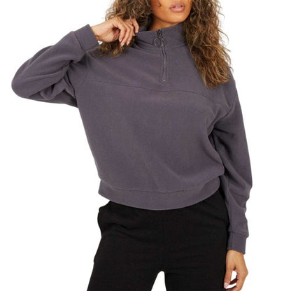 Front - Brave Soul Womens/Ladies Polar Fleece Quarter Zip Sweatshirt