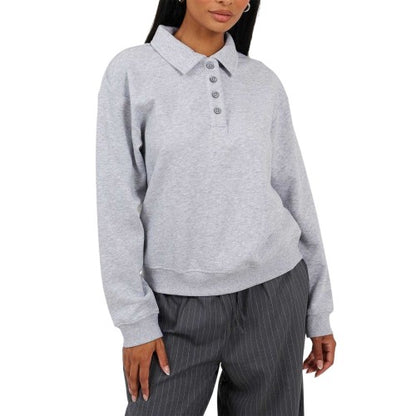 Front - Brave Soul Womens/Ladies Collared Relaxed Fit Sweatshirt