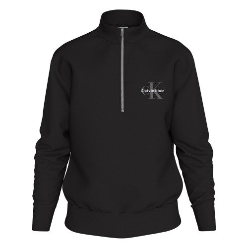 Front - Calvin Klein Mens Monogram Quarter Zip Sweatshirt