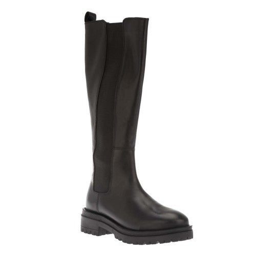 Front - Dune London Womens/Ladies Tenley Leather Elasticated Knee-High Boots