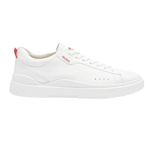 Front - Hugo Boss Mens Tenn Leather Flat Trainers