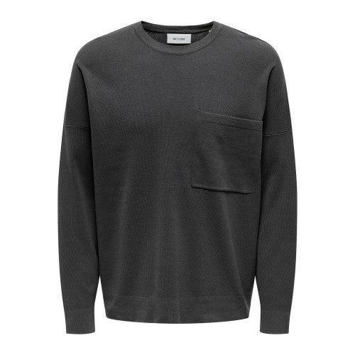 Front - Only Mens Crew Neck Relaxed Fit Sweatshirt