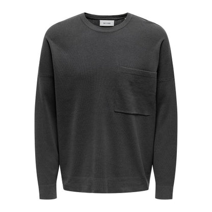 Front - Only Mens Crew Neck Relaxed Fit Sweatshirt