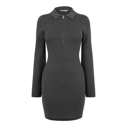 Front - Jack Wills Womens/Ladies Zip Neck Mini Shirt Dress