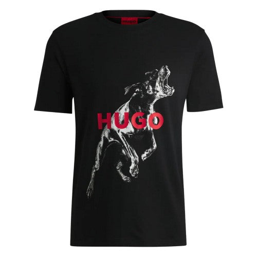 Front - Hugo Mens Dog Oversized T-Shirt