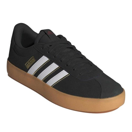 Front - Adidas Mens VL Court 3.0 3 Stripes Flat Court Trainers