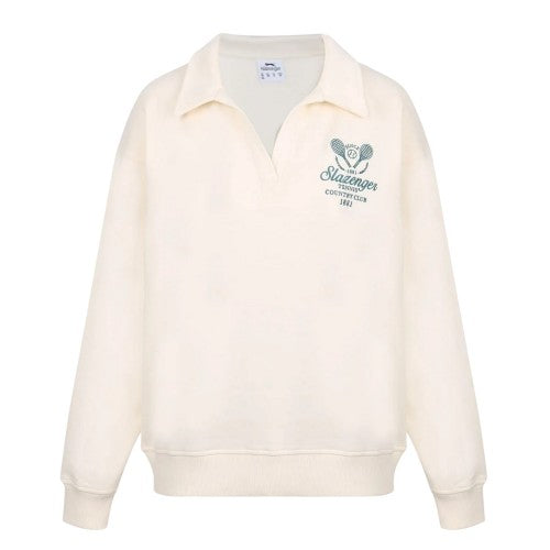 Front - Slazenger Womens/Ladies Country Club Relaxed Fit Tennis Sweatshirt