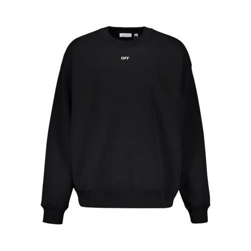 Front - Off White Unisex Adult Diagonal Stripe Oversized Sweatshirt