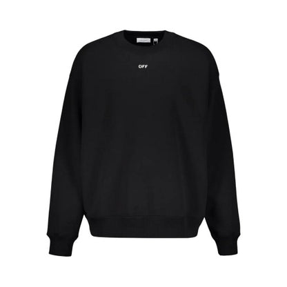 Front - Off White Unisex Adult Diagonal Stripe Oversized Sweatshirt